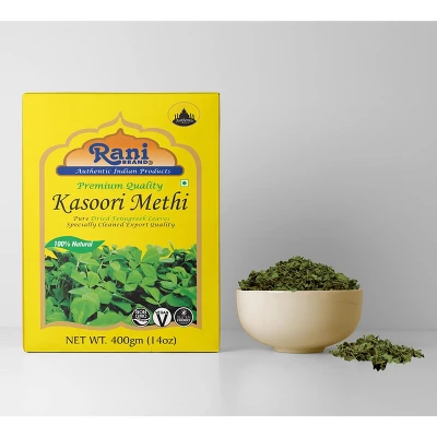 Fenugreek Leaves Dried (Kasoori Methi) - 14oz (400g) - Rani Brand Authentic Indian Products 4 Fenugreek Leaves Dried (Kasoori Methi) - 14oz (400g) - Rani Brand Authentic Indian Products - Image 2