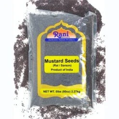 Mustard Seeds (Black Kali Sarson) Whole - 80oz (5lbs) 2.27kg - Rani Brand Authentic Indian Products