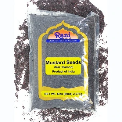 Mustard Seeds (Black Kali Sarson) Whole - 80oz (5lbs) 2.27kg - Rani Brand Authentic Indian Products 3 Mustard Seeds (Black Kali Sarson) Whole - 80oz (5lbs) 2.27kg - Rani Brand Authentic Indian Products
