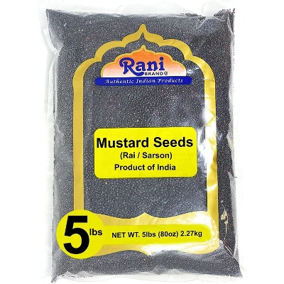 Mustard Seeds (Black Kali Sarson) Whole - 80oz (5lbs) 2.27kg - Rani Brand Authentic Indian Products 7 Mustard Seeds (Black Kali Sarson) Whole - 80oz (5lbs) 2.27kg - Rani Brand Authentic Indian Products - Image 5