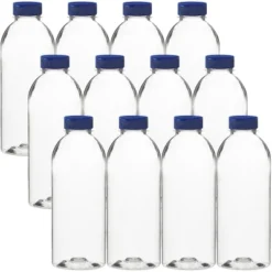 Clear Plastic Bottles 20oz PET Bottle With Flip-top Caps Made In USA - Pack Of 12 -Kitchen GUEST 218522ca 2639 41eb 893a 17bc58935e55