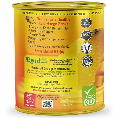 Mango Pulp Puree (Kesar Sweetened) - 30oz (1.875lbs) - Rani Brand Authentic Indian Products 3 Mango Pulp Puree (Kesar Sweetened) - 30oz (1.875lbs) - Rani Brand Authentic Indian Products