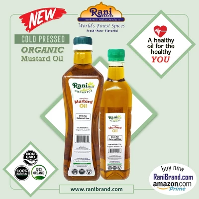 Organic Mustard Oil (Cold Pressed) - 16.9oz (500ml) - Rani Brand Authentic Indian Products 5 Organic Mustard Oil (Cold Pressed) - 16.9oz (500ml) - Rani Brand Authentic Indian Products - Image 3