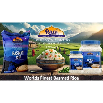 Platinum White Basmati Rice Extra Long - 160oz (10lbs) PET Jar - Rani Brand Authentic Indian Products 5 Platinum White Basmati Rice Extra Long - 160oz (10lbs) PET Jar - Rani Brand Authentic Indian Products - Image 3