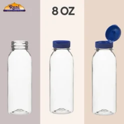 Clear Plastic Bottles 8oz PET Bottle With Flip-top Caps Made In USA - Pack Of 100 -Kitchen GUEST 3a5719b7 5157 4da6 acd8 98cd99f0b2dc 2