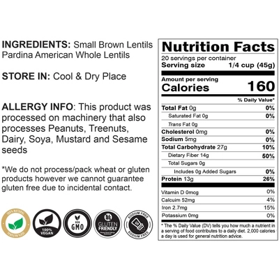Desi Masoor Whole (American Brown Lentils) - 32oz (2lbs) - Rani Brand Authentic Indian Products 9 Desi Masoor Whole (American Brown Lentils) - 32oz (2lbs) - Rani Brand Authentic Indian Products - Image 7