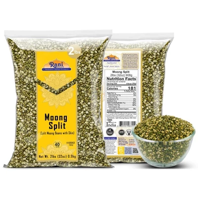 Moong Split (Split Moong Beans W/Skin) - 32oz (2lbs) 908g - Rani Brand Authentic Indian Products 4 Moong Split (Split Moong Beans W/Skin) - 32oz (2lbs) 908g - Rani Brand Authentic Indian Products - Image 2