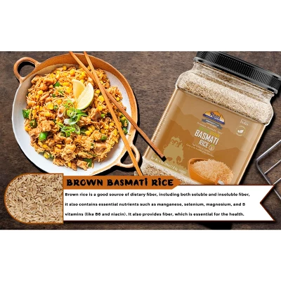 Brown Basmati Rice Extra Long - 64oz (4lbs) 1.81kg PET Jar - Rani Brand Authentic Indian Products 4 Brown Basmati Rice Extra Long - 64oz (4lbs) 1.81kg PET Jar - Rani Brand Authentic Indian Products - Image 2