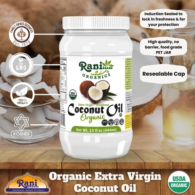 Organic Extra Virgin Coconut Oil - 15 Fl Oz (444ml) - Rani Brand Authentic Indian Products 5 Organic Extra Virgin Coconut Oil - 15 Fl Oz (444ml) - Rani Brand Authentic Indian Products - Image 3