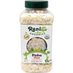 Organic Poha (Powa) Thin Cut (Flattened Rice) - 14oz (400g) PET Jar - Rani Brand Authentic Indian Products -Kitchen GUEST 4feca6cd 3877 475a b27c af2fa52a3d92
