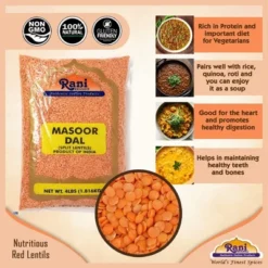 Masoor Dal (Red Split Lentils) - 128oz (8lbs) 3.63kg - Rani Brand Authentic Indian Products -Kitchen GUEST 53b6c948 6918 4065 93c9 b1d74337507c
