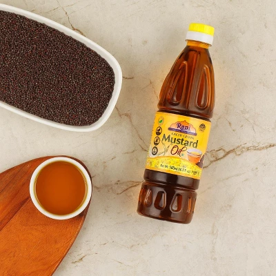 Mustard Oil (Kachi Ghani) - 16.9 Ounce (500ml) - Rani Brand Authentic Indian Products 3 Mustard Oil (Kachi Ghani) - 16.9 Ounce (500ml) - Rani Brand Authentic Indian Products