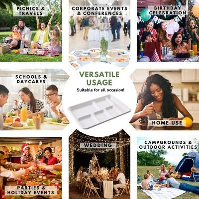 6 Compartment Square Biodegradable Divided Plates - Pack Of 500 - Rani Brand Authentic Indian Products 6 6 Compartment Square Biodegradable Divided Plates - Pack Of 500 - Rani Brand Authentic Indian Products - Image 4