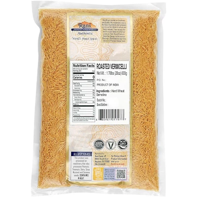 Roasted Vermicelli (Roasted Wheat Noodles) - 28oz (1.75lbs) 800g, Pack Of 3 - Rani Brand Authentic Indian Products 4 Roasted Vermicelli (Roasted Wheat Noodles) - 28oz (1.75lbs) 800g, Pack Of 3 - Rani Brand Authentic Indian Products - Image 2
