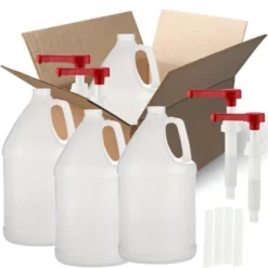1 Gallon HDPE Plastic Jug With Pump Dispenser Made In USA - Pack Of 4 -Kitchen GUEST 82866160 794a 4b26 96b1 7b802fab1307