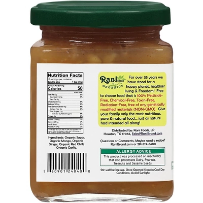 Organic Hot Mango Chutney - 10.5oz (300g) - Rani Brand Authentic Indian Products 5 Organic Hot Mango Chutney - 10.5oz (300g) - Rani Brand Authentic Indian Products - Image 3