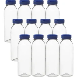 Clear Plastic Bottles 8oz PET Bottle With Flip-top Caps Made In USA - Pack Of 12 -Kitchen GUEST 9c4cf48b a880 43c7 a1f6 cf395c76ccca