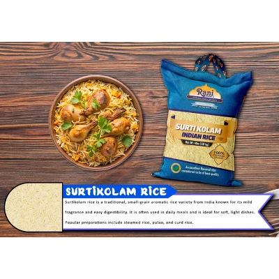 Surti Kolam Indian Rice 64oz (4lbs) 1.81kg - Rani Brand Authentic Indian Products 4 Surti Kolam Indian Rice 64oz (4lbs) 1.81kg - Rani Brand Authentic Indian Products - Image 2