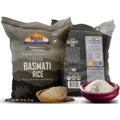 Silver White Basmati Rice Extra Long - 320oz (20lbs) Cloth Bag - Rani Brand Authentic Indian Products -Kitchen GUEST b54aed55 00f5 43bb 94f7 25594214dbb8
