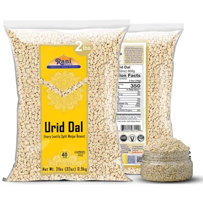 Urad Dal (Split Matpe Beans Skinless) - 32oz (2lbs) 908g - Rani Brand Authentic Indian Products 4 Urad Dal (Split Matpe Beans Skinless) - 32oz (2lbs) 908g - Rani Brand Authentic Indian Products - Image 2