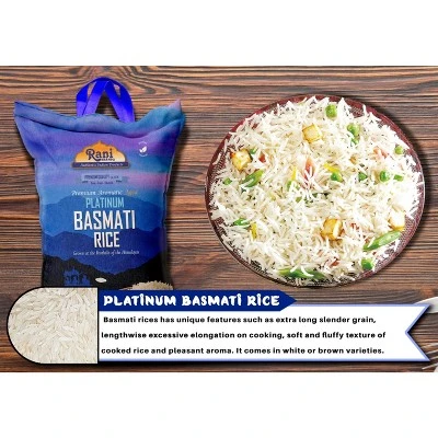 Platinum White Basmati Rice Extra Long - 64oz (4lbs) Cloth Bag - Rani Brand Authentic Indian Products 4 Platinum White Basmati Rice Extra Long - 64oz (4lbs) Cloth Bag - Rani Brand Authentic Indian Products - Image 2