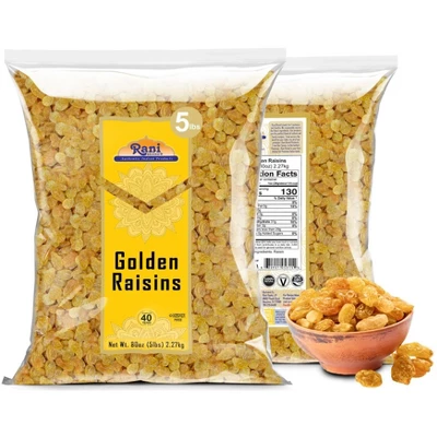 Golden Raisins - 80oz (5lbs) 2.27kg - Rani Brand Authentic Indian Products 5 Golden Raisins - 80oz (5lbs) 2.27kg - Rani Brand Authentic Indian Products - Image 3