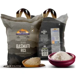 Silver White Basmati Rice Extra Long - 160oz (10lbs) Cloth Bag - Rani Brand Authentic Indian Products -Kitchen GUEST ba5d534c 45a0 45c0 8d00 08bc4ba15b92