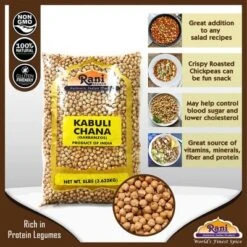 Garbanzo Beans (Kabuli Chana) - 64oz (4lbs) 1.81kg - Rani Brand Authentic Indian Products -Kitchen GUEST c8563996 df27 4ee3 8ce0 10b90670eb7a 1