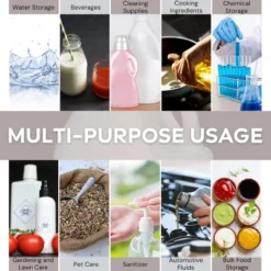 1 Gallon HDPE Plastic Jug With Child-Resistant Caps Made In USA - Pack Of 4 -Kitchen GUEST c863c83e 6611 4bf2 92ef 5c4881d25bc9 1