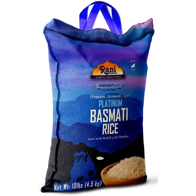Platinum White Basmati Rice Extra Long - 160oz (10lbs) Cloth Bag - Rani Brand Authentic Indian Products 7 Platinum White Basmati Rice Extra Long - 160oz (10lbs) Cloth Bag - Rani Brand Authentic Indian Products - Image 5