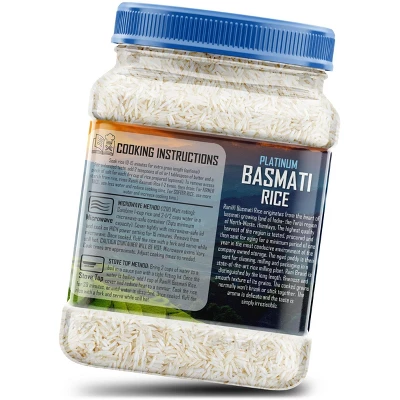 Platinum White Basmati Rice Extra Long - 160oz (10lbs) PET Jar - Rani Brand Authentic Indian Products 9 Platinum White Basmati Rice Extra Long - 160oz (10lbs) PET Jar - Rani Brand Authentic Indian Products - Image 7