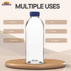 Clear Plastic Bottles 20oz PET Bottle With Flip-top Caps Made In USA - Pack Of 50 -Kitchen GUEST daa46e86 5d4a 400f ab5f ef5b3730d2de 1