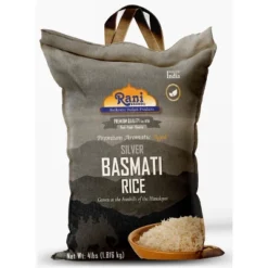 Silver White Basmati Rice Extra Long - 64oz (4lbs) Cloth Bag - Rani Brand Authentic Indian Products -Kitchen GUEST dfe53637 190d 4f56 9309 7b6679b9fbb6