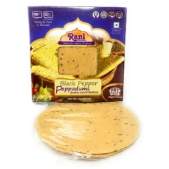 Black Pepper Pappadums (Wafer Snack) - 7oz (200g) - Rani Brand Authentic Indian Products -Kitchen GUEST e98771ad 0b11 4794 a4da 0e3bc5501318