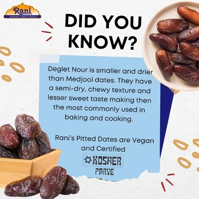 Pitted Dates (Deglet Nour) Raw Dried Fruit - 24oz (1.5lbs) 680g Pack Of 2 - Rani Brand Authentic Indian Products 8 Pitted Dates (Deglet Nour) Raw Dried Fruit - 24oz (1.5lbs) 680g Pack Of 2 - Rani Brand Authentic Indian Products - Image 6