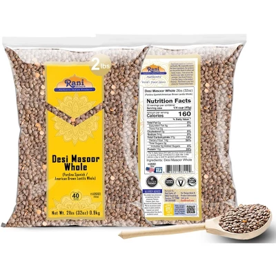 Desi Masoor Whole (American Brown Lentils) - 32oz (2lbs) - Rani Brand Authentic Indian Products 5 Desi Masoor Whole (American Brown Lentils) - 32oz (2lbs) - Rani Brand Authentic Indian Products - Image 3