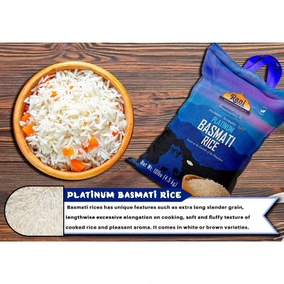 Platinum White Basmati Rice Extra Long - 160oz (10lbs) Cloth Bag - Rani Brand Authentic Indian Products 4 Platinum White Basmati Rice Extra Long - 160oz (10lbs) Cloth Bag - Rani Brand Authentic Indian Products - Image 2