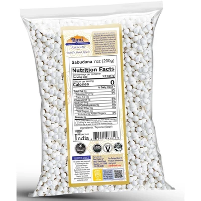 Sabudana (Tapioca / Sago) Pearls - 7oz (200g) - Rani Brand Authentic Indian Products 5 Sabudana (Tapioca / Sago) Pearls - 7oz (200g) - Rani Brand Authentic Indian Products - Image 3